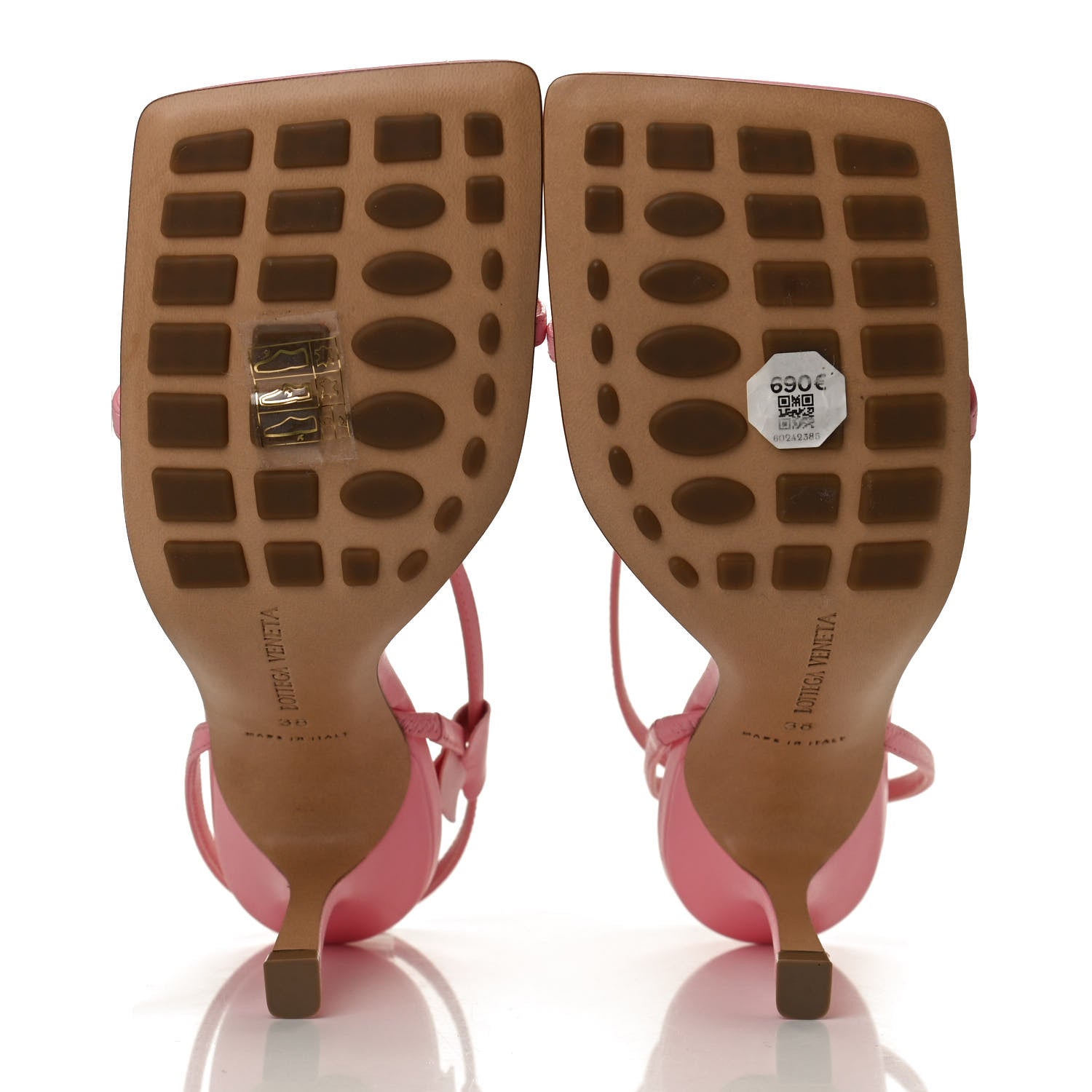 Bottega Veneta Lambskin Studded Stretch Multi Strap 90mm Sandals 38.5 Blossom 7 of 9