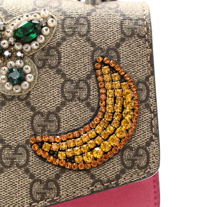 Gucci GG Supreme Monogram Suede Pierced Heart Embroidered Medium Dionysus Shoulder Bag Beige Ebony Pink Tropical Flower 18 of 18
