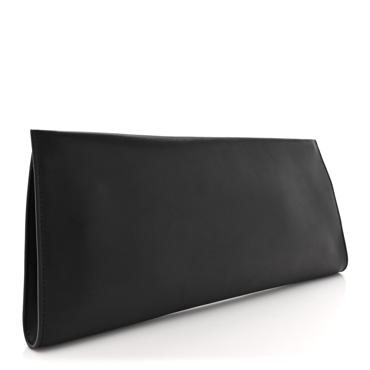 The Row Polished Saddle Calfskin Flat Soft Clutch  Black 3 of 6