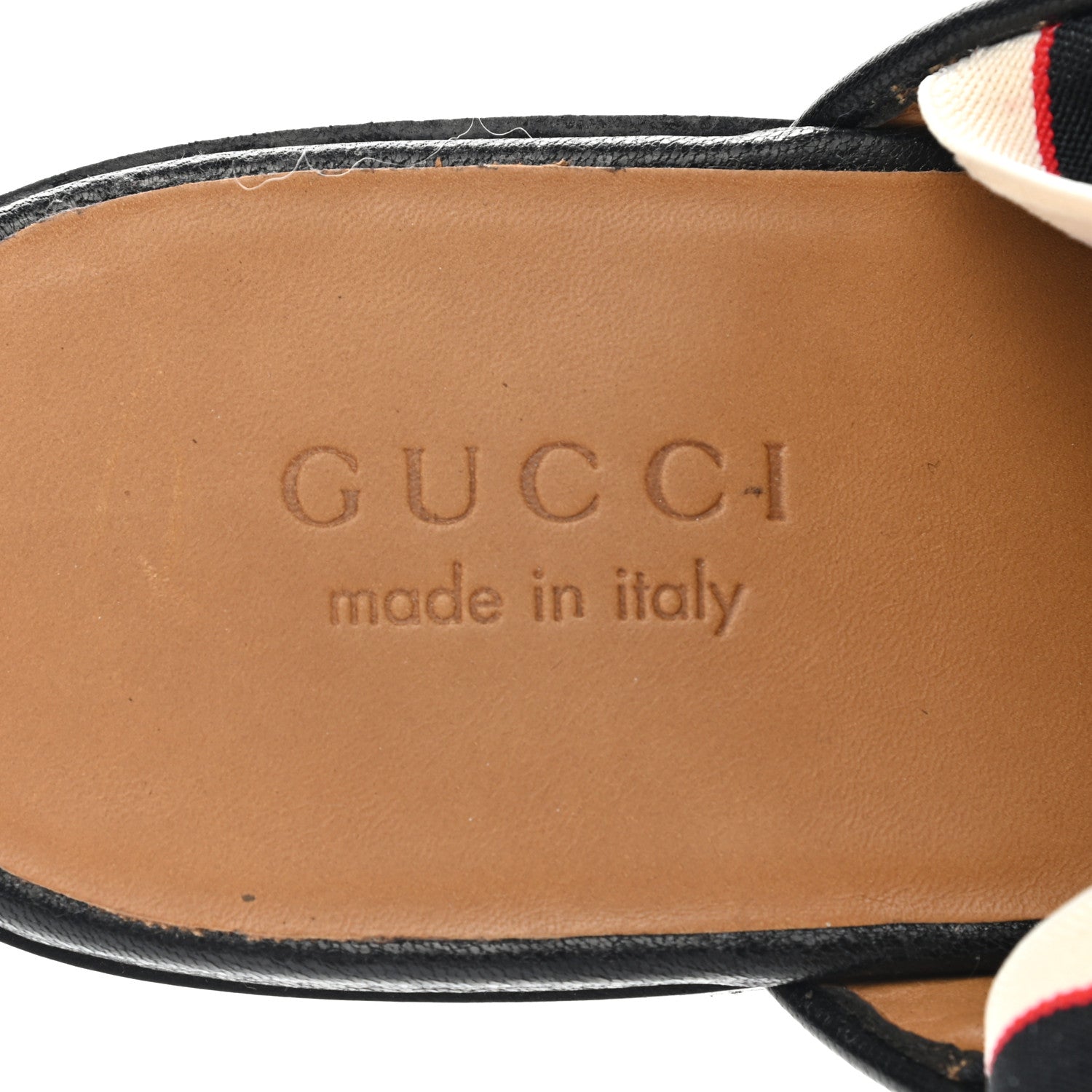 Gucci Goatskin Stripe Mens Horsebit Slingback Slippers 9 Black 8 of 10