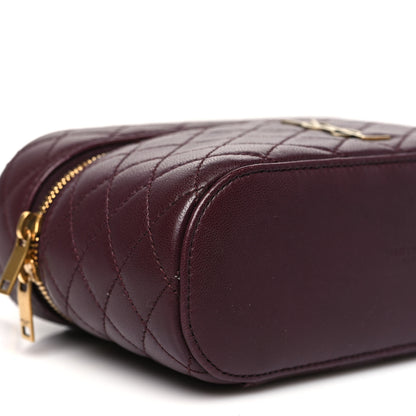 Saint Laurent Lambskin Quilted Mini Gaby Vanity Case Rouge Cabernet 8 of 10