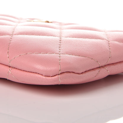Chanel Lambskin Quilted Small Cosmetic Case Pink 9 of 12