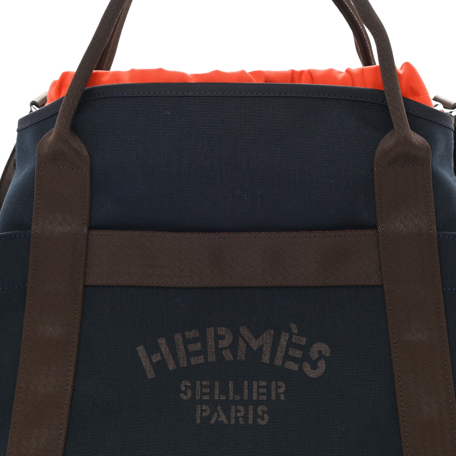 Hermes Canvas The Grooming Bag Bleu Navy Feu 10 of 13