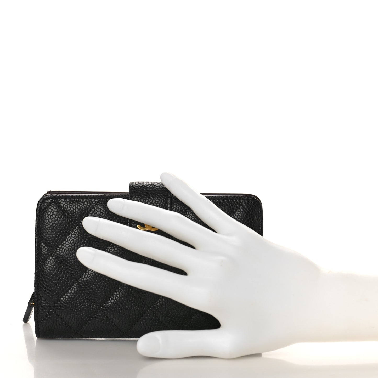 Caviar Quilted CC French Wallet Black