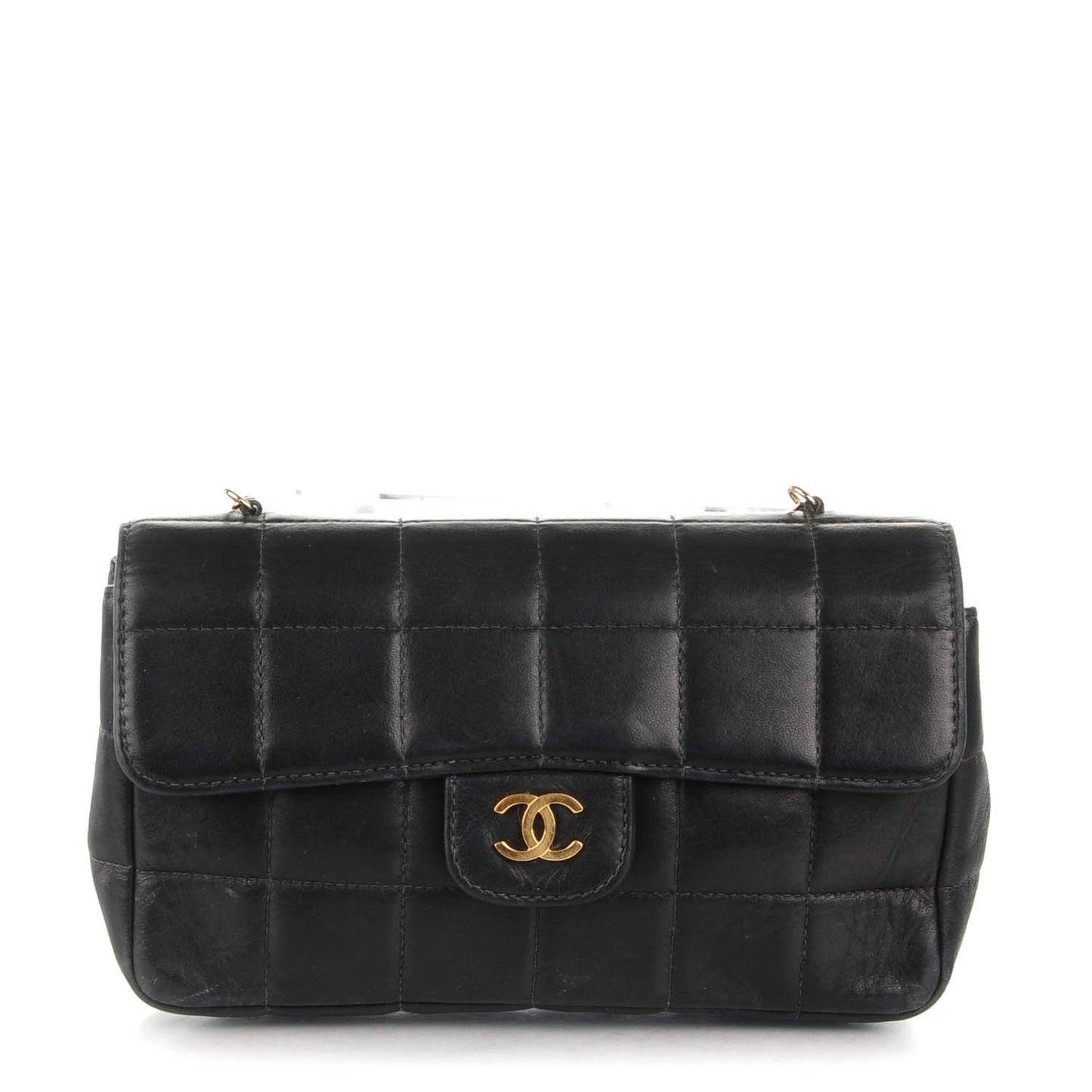 Lambskin Quilted Mini Chocolate Bar Flap Black