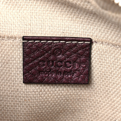 Gucci Metallic Pebbled Calfskin Small Soho Disco Bag Burgundy 5 of 17