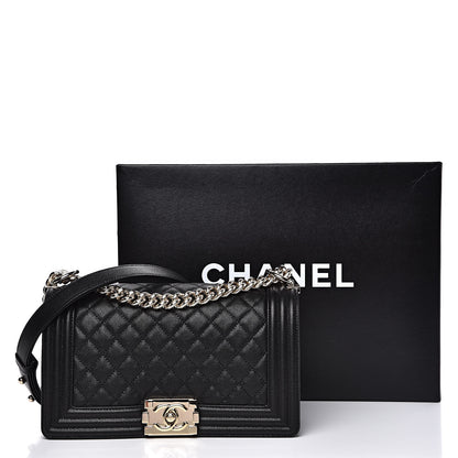 Chanel Caviar Quilted Medium Boy Flap Black 11 of 11