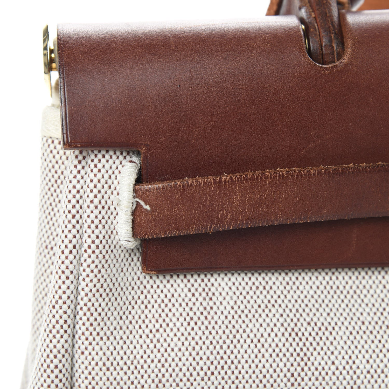 Hermes Toile Vache Calfskin Herbag 30 PM Natural Havane 17 of 19