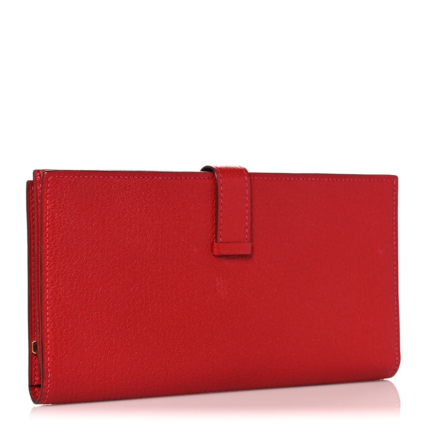 Hermes Chevre Mysore Bearn Gusset Wallet Rouge Vif 3 of 10