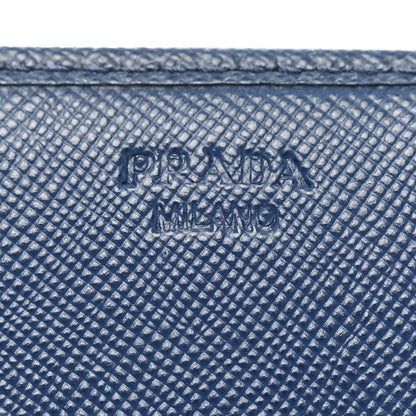 Prada Saffiano Metal Continental Flap Wallet Bleuette 6 of 9