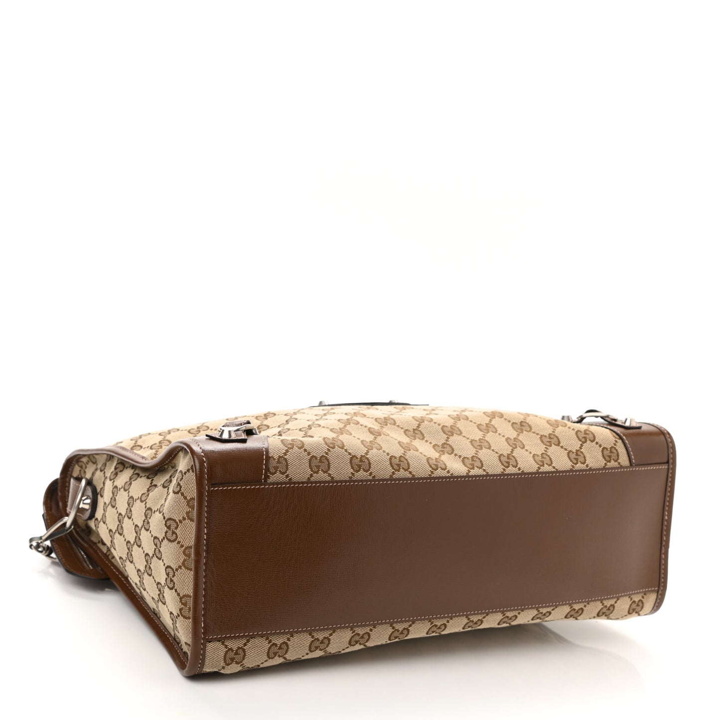 X GUCCI GG Monogram Azalea Calfskin Neo Classic Silver Hardware Medium City Beige Ebony Brown Sugar