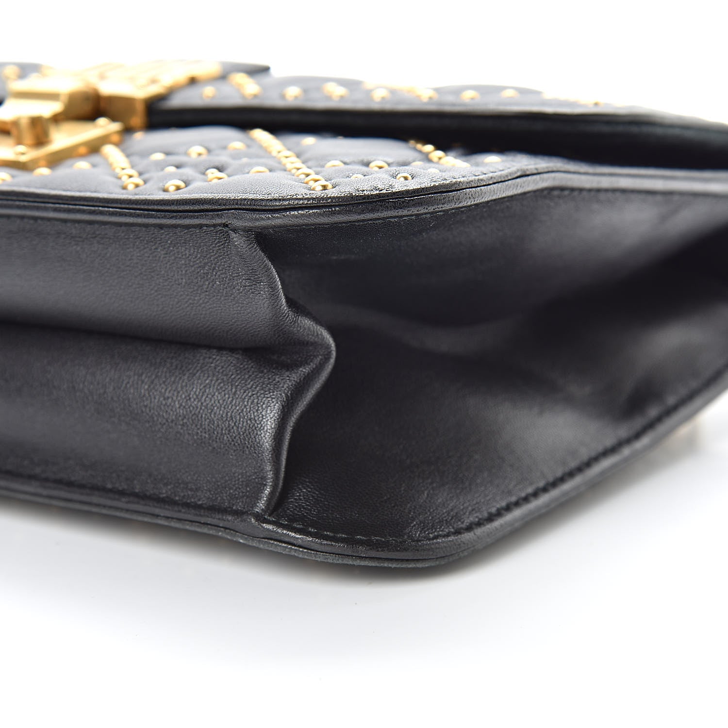 Christian Dior Lambskin Cannage Studded Large Dioraddict Flap Bag Black 10 of 14