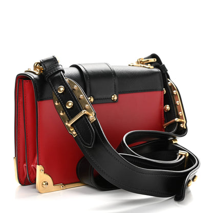 Prada City Calfskin Saffiano Cahier Hearts Bag Fuoco Black 3 of 9