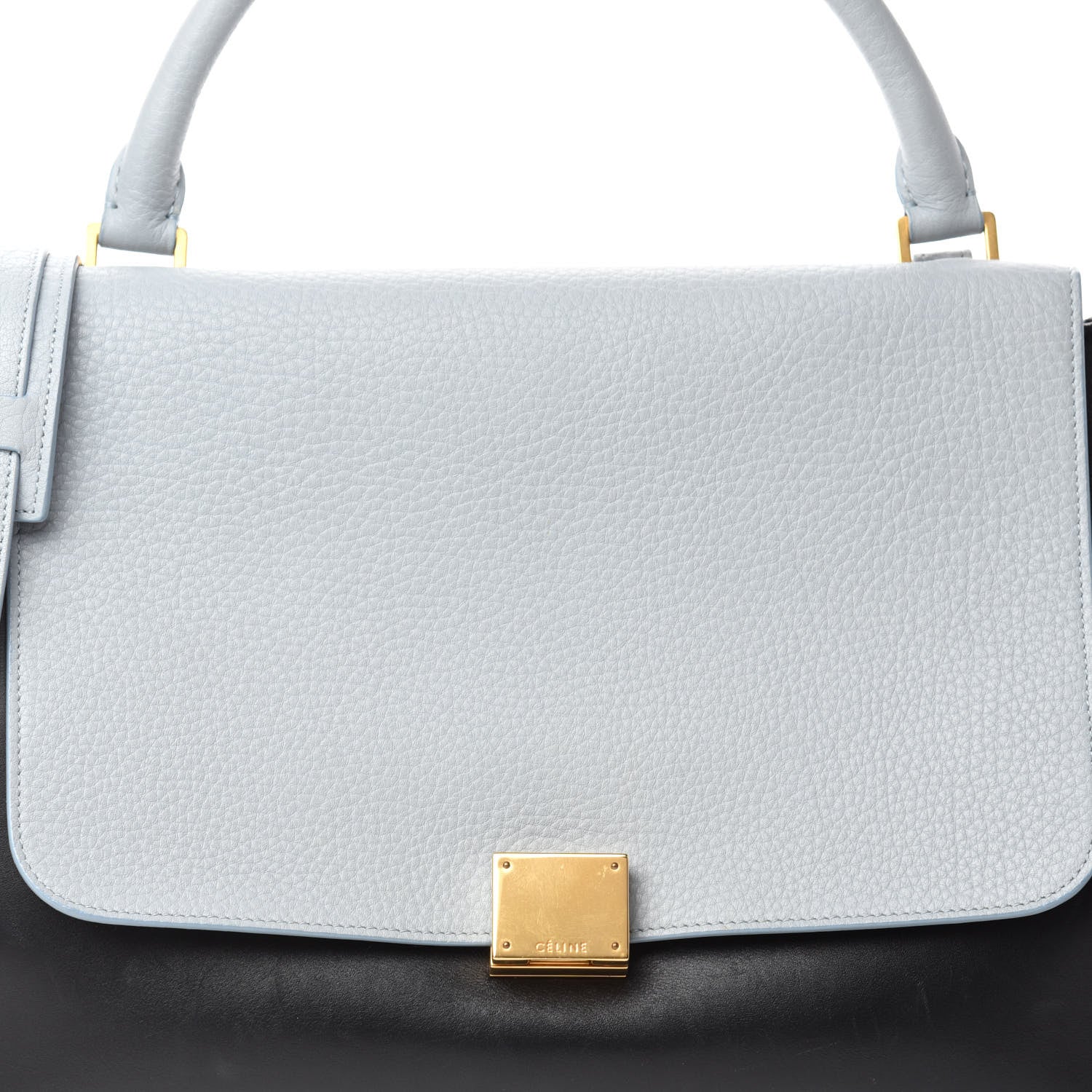 Celine Velluto Calfskin Suede Medium Tri-Color Trapeze Light Blue 12 of 12