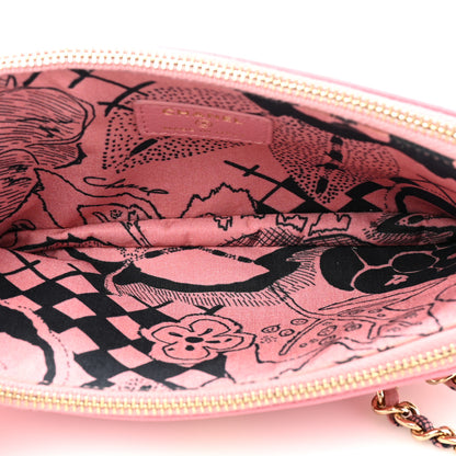 Chanel Calfskin Camellia Small Clutch With Chain Pink 5 of 13