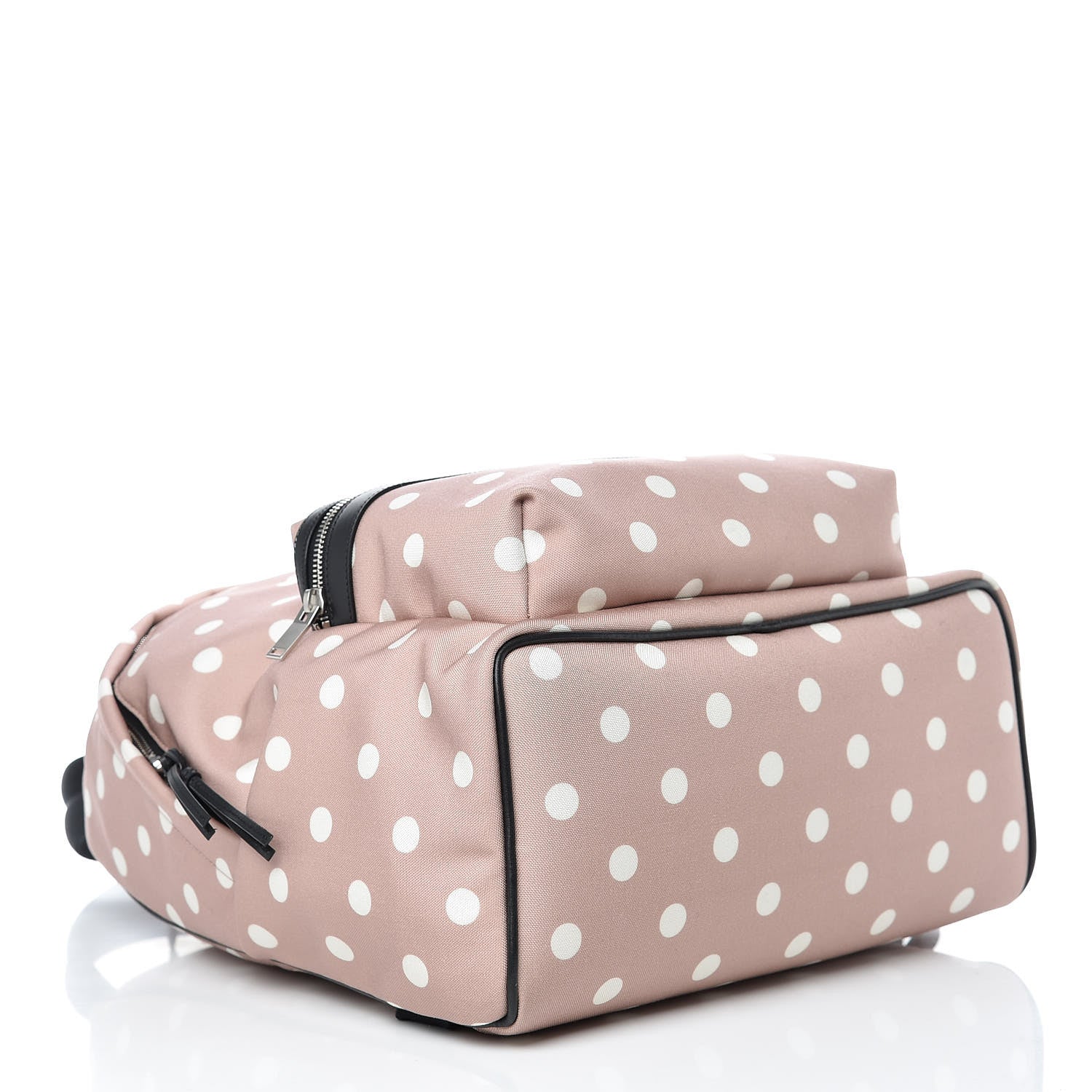 Saint Laurent Canvas Polka Dot Print City Backpack Red Powder 4 of 10