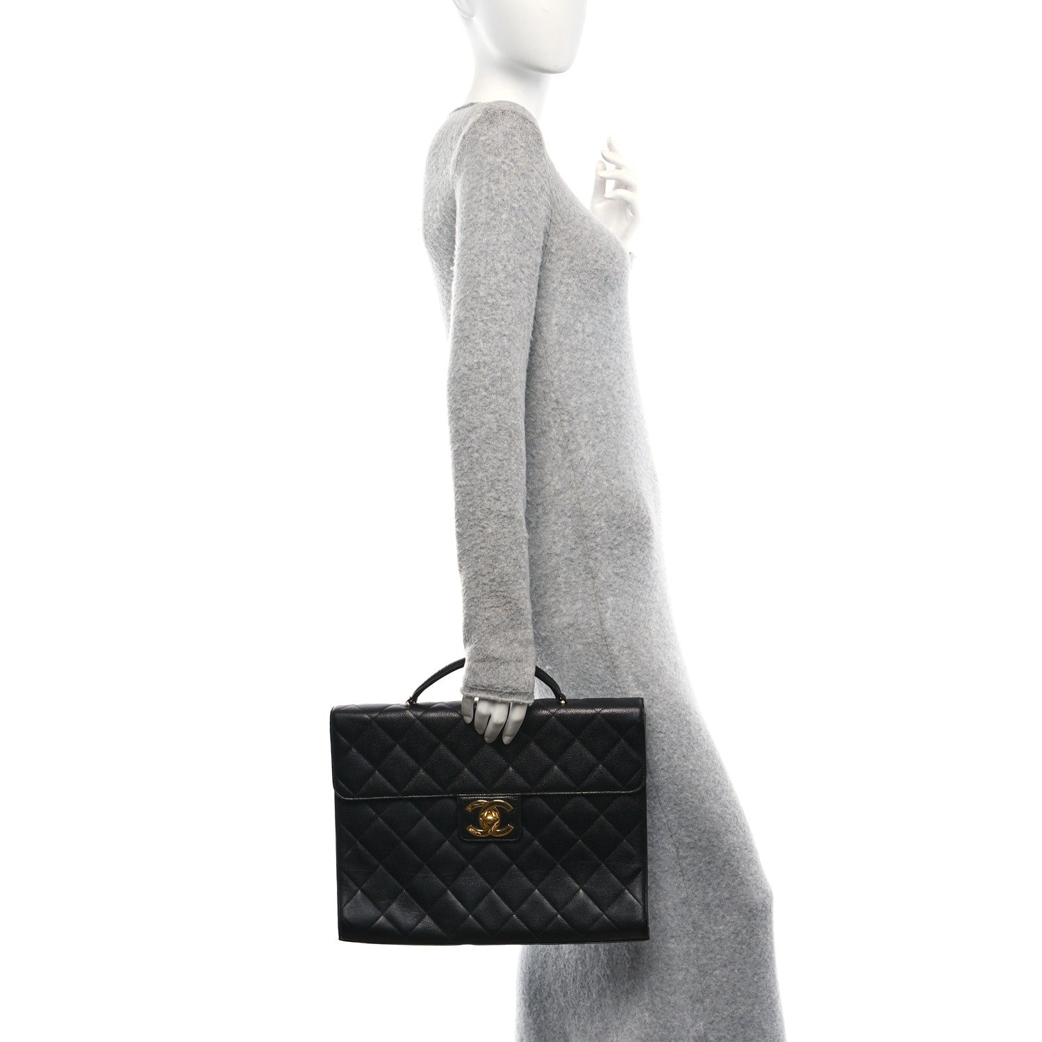 Chanel Caviar Quilted Briefcase Laptop Bag Black 2 of 10