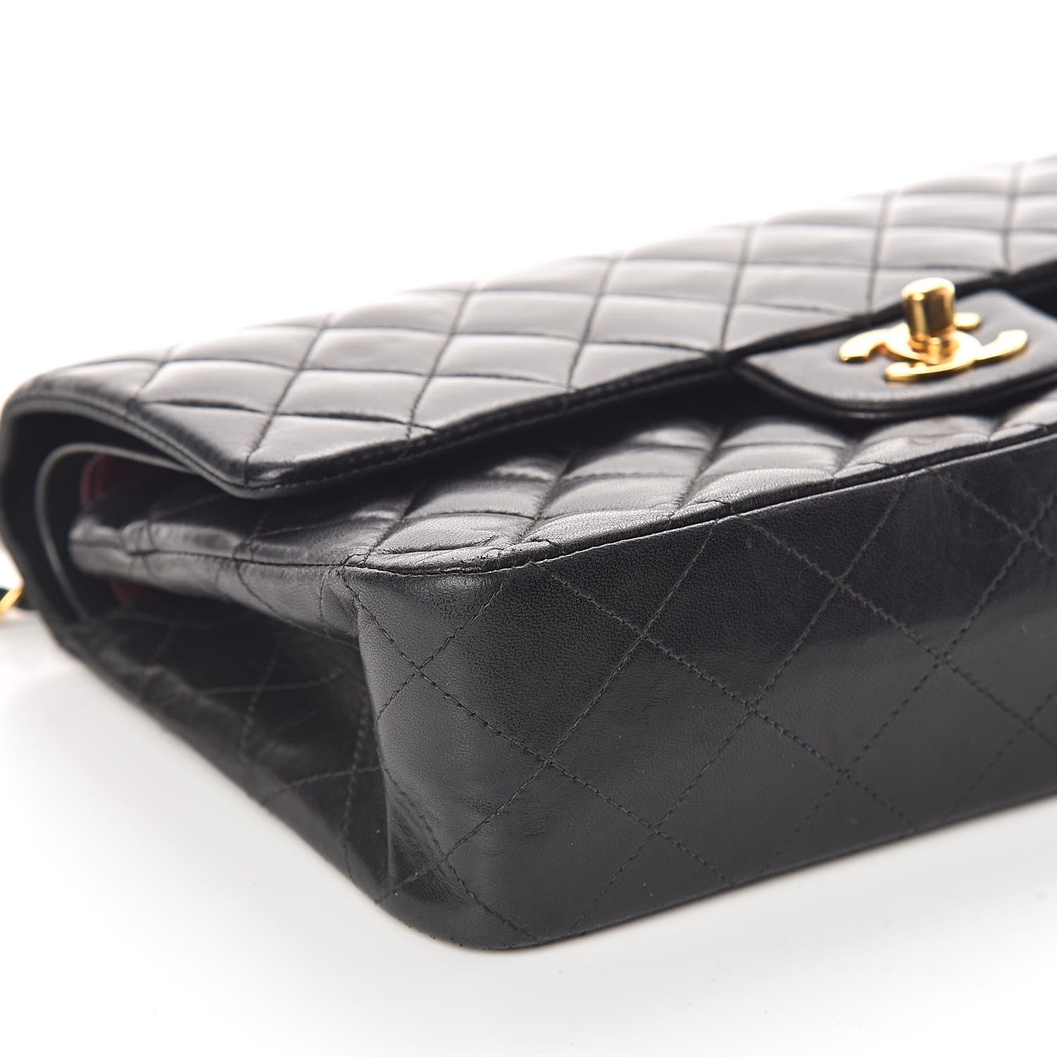 Chanel Lambskin Quilted Medium Double Flap Black 10 of 12