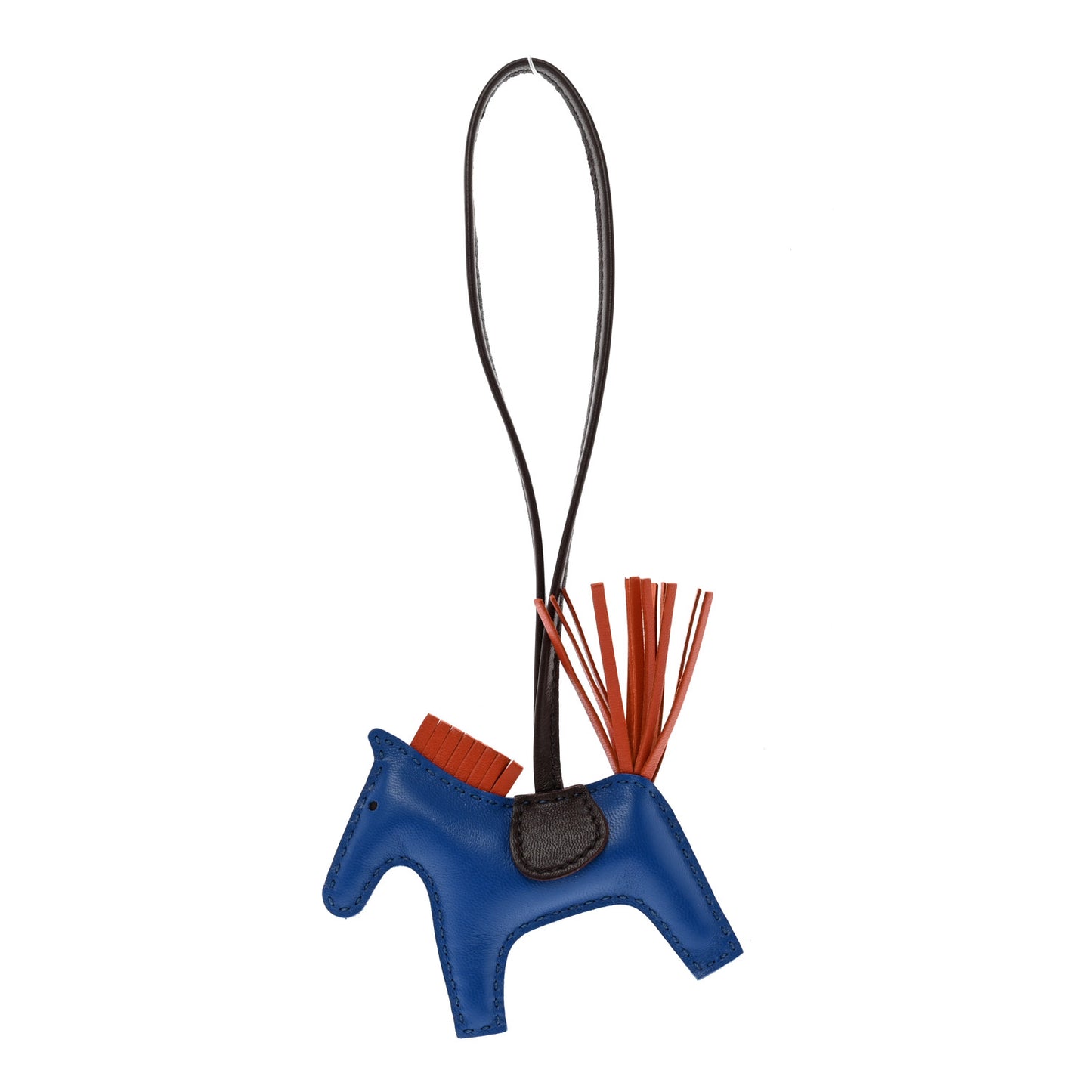 Milo Lambskin Grigri Rodeo Horse Bag Charm PM Bleu France Cornaline Rouge Sellier