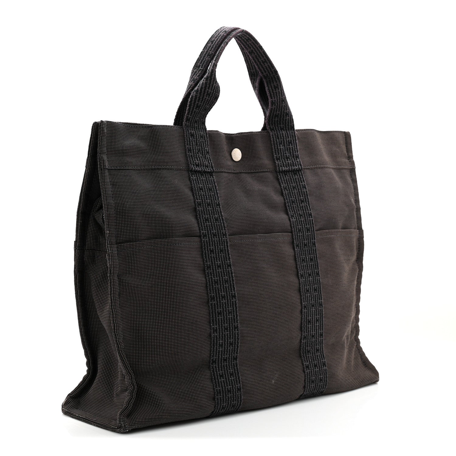 Hermes Canvas Herline MM Tote Grey 3 of 9