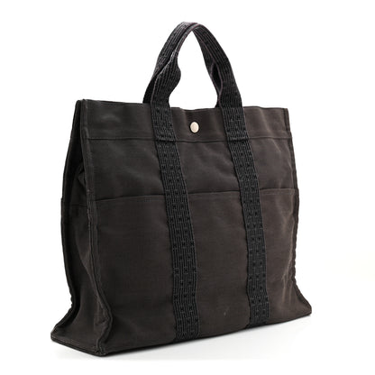 Hermes Canvas Herline MM Tote Grey 3 of 9