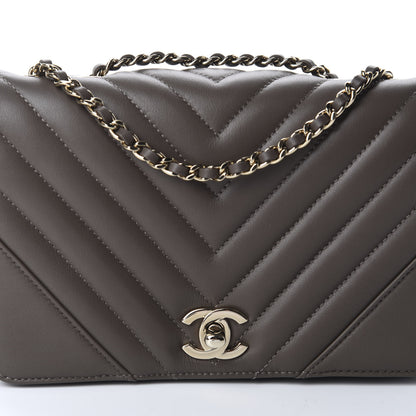 Chanel Calfskin Chevron Quilted Small Statement Flap Khaki 10 of 11