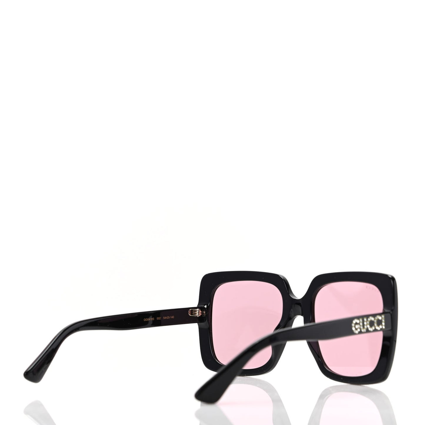 Crystal Square Frame GG Sunglasses GG0418S Black Pink
