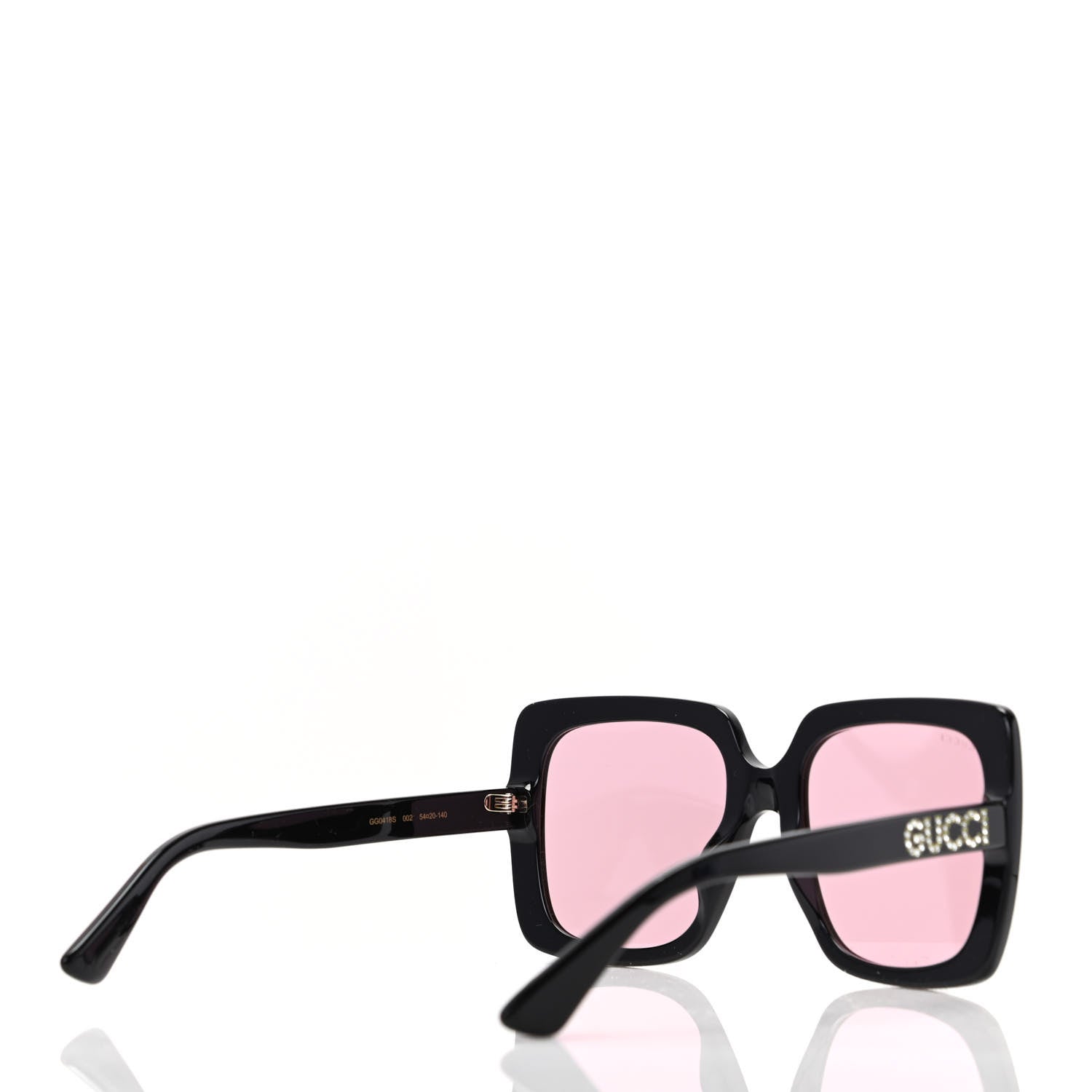 Gucci Crystal Square Frame GG Sunglasses GG0418S Black Pink 4 of 8