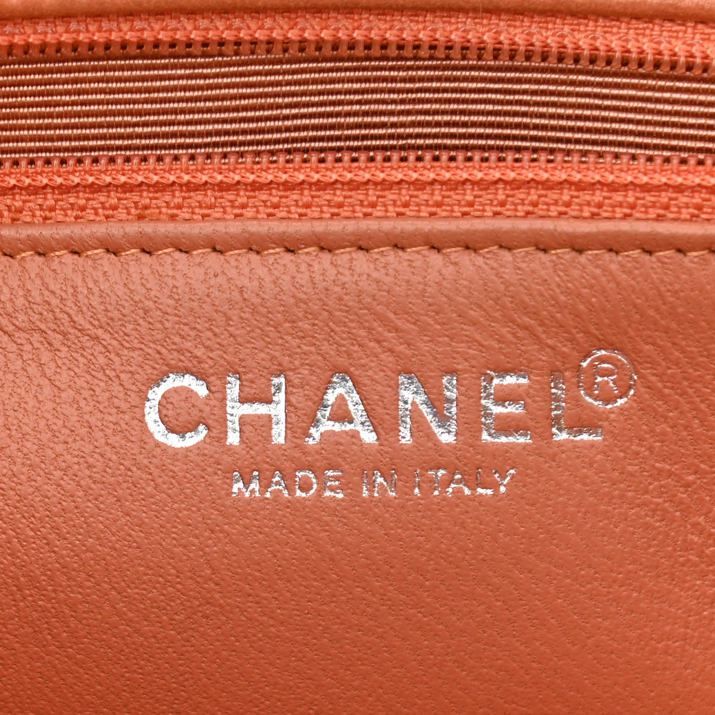 Patent Quilted Mini Rectangular Flap Orange