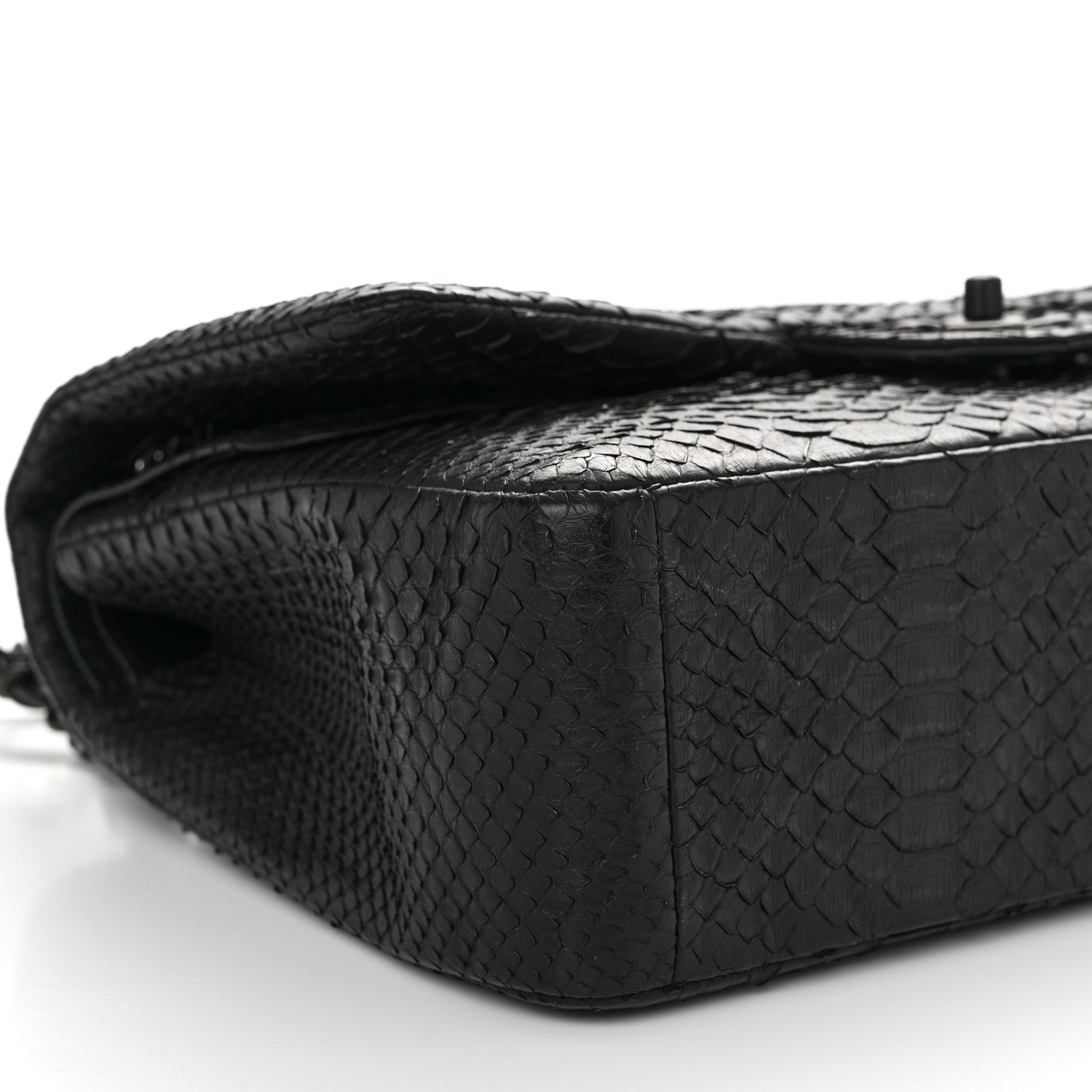 Chanel Snakeskin Jumbo Double Flap So Black 8 of 10