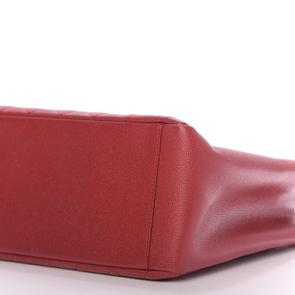 Chanel Caviar Quilted Grand Shopping Tote GST Red 7 of 9