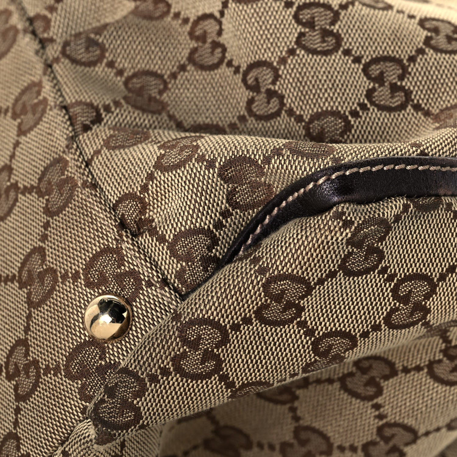 Gucci Monogram Large D Gold Hobo Dark Brown 12 of 15