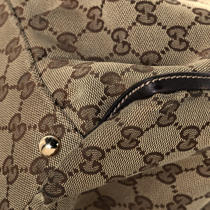 Gucci Monogram Large D Gold Hobo Dark Brown 12 of 15