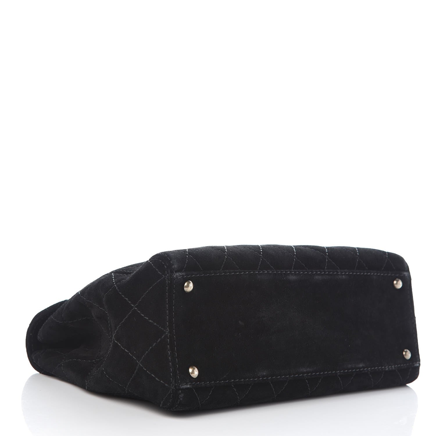Chanel Suede Diamond Stitched Flap Bag Black 4 of 9