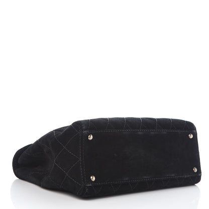Chanel Suede Diamond Stitched Flap Bag Black 4 of 9