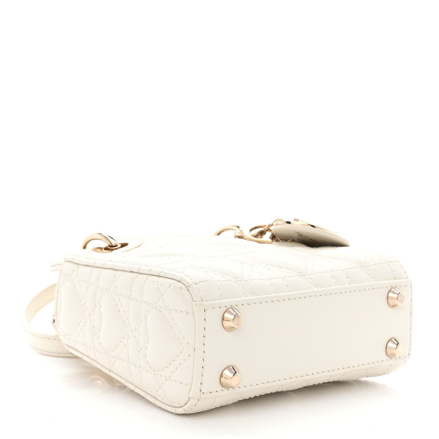 Christian Dior Calfskin Cannage Dioramour Micro Lady Dior Dior White 4 of 15
