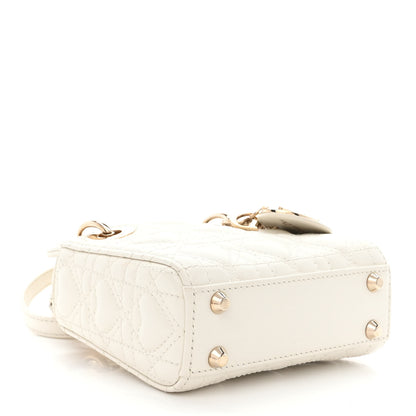 Christian Dior Calfskin Cannage Dioramour Micro Lady Dior Dior White 4 of 15