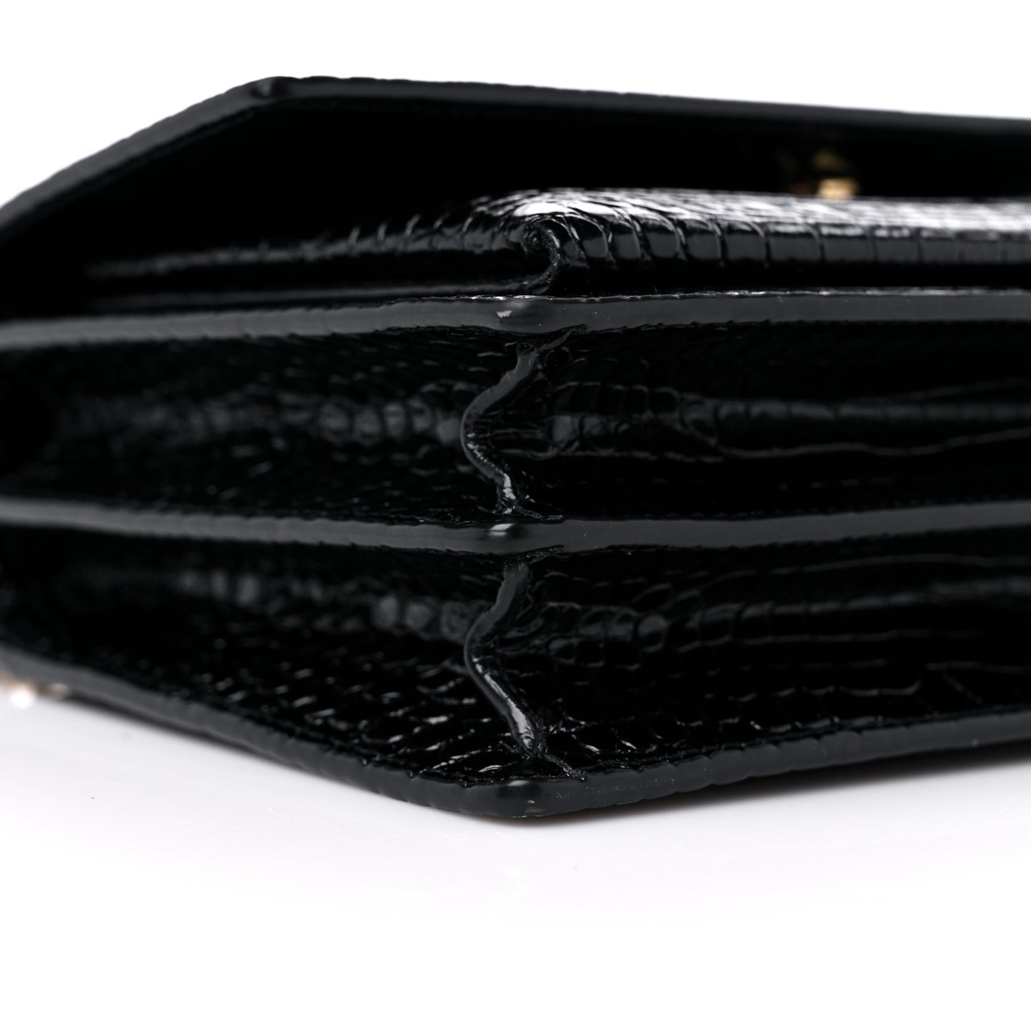 Calfskin Crocodile Embossed Medium Monogram Sunset Black