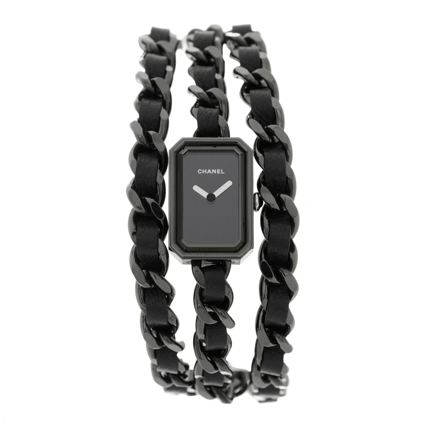 Stainless Steel Lambskin 16mm Premiere Rock Triple Row Quartz Watch Black