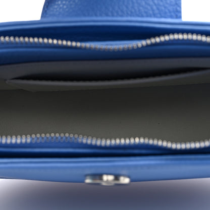 Salvatore Ferragamo Pebbled Calfskin Mini Double Gancini Shoulder Bag Bluette 5 of 9