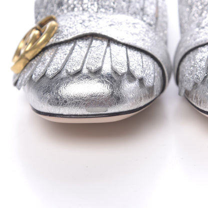 Gucci Galassia GG Marmont Fringe Flats 37.5 Argento 9 of 10