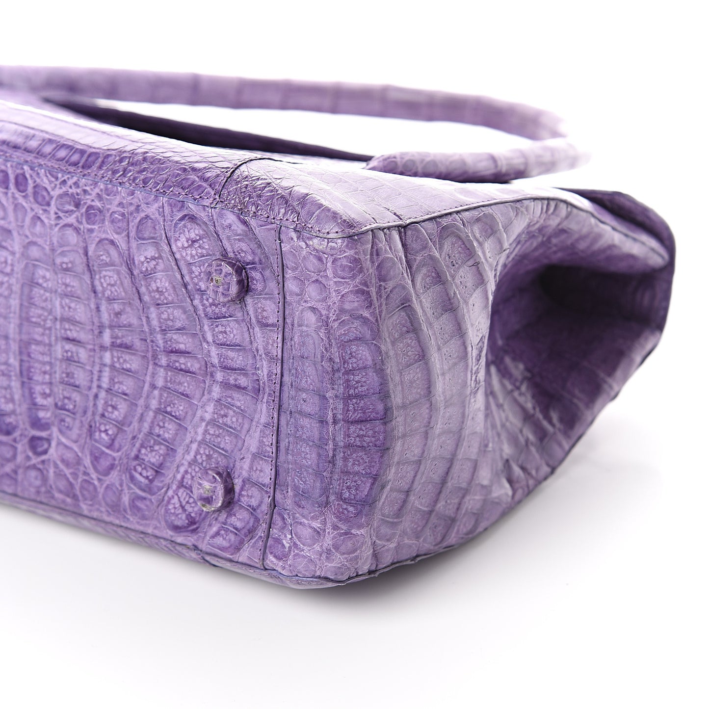 Crocodile Double Handle Satchel Violet