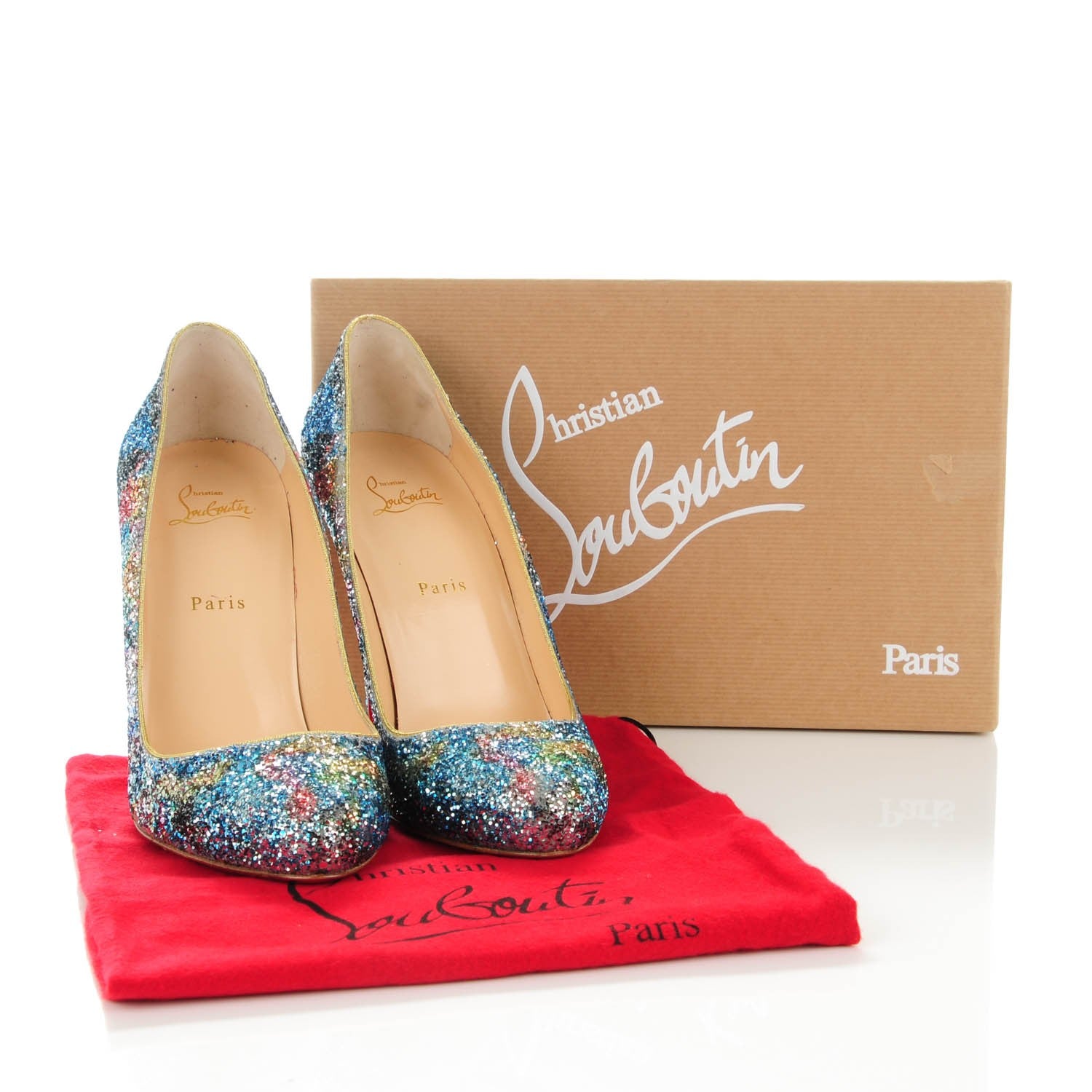 Christian Louboutin Glitter Dorissima 100 Pumps 42 Horizon Gold 8 of 9