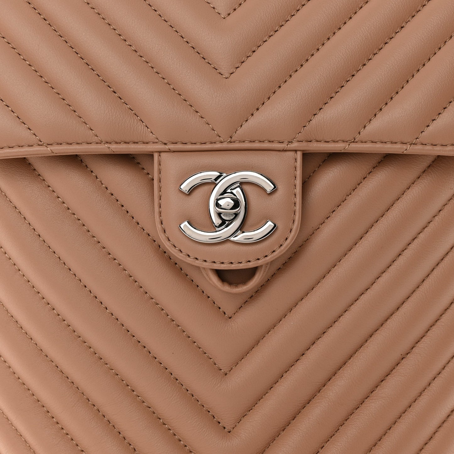 Calfskin Chevron Quilted Small Urban Spirit Backpack Beige