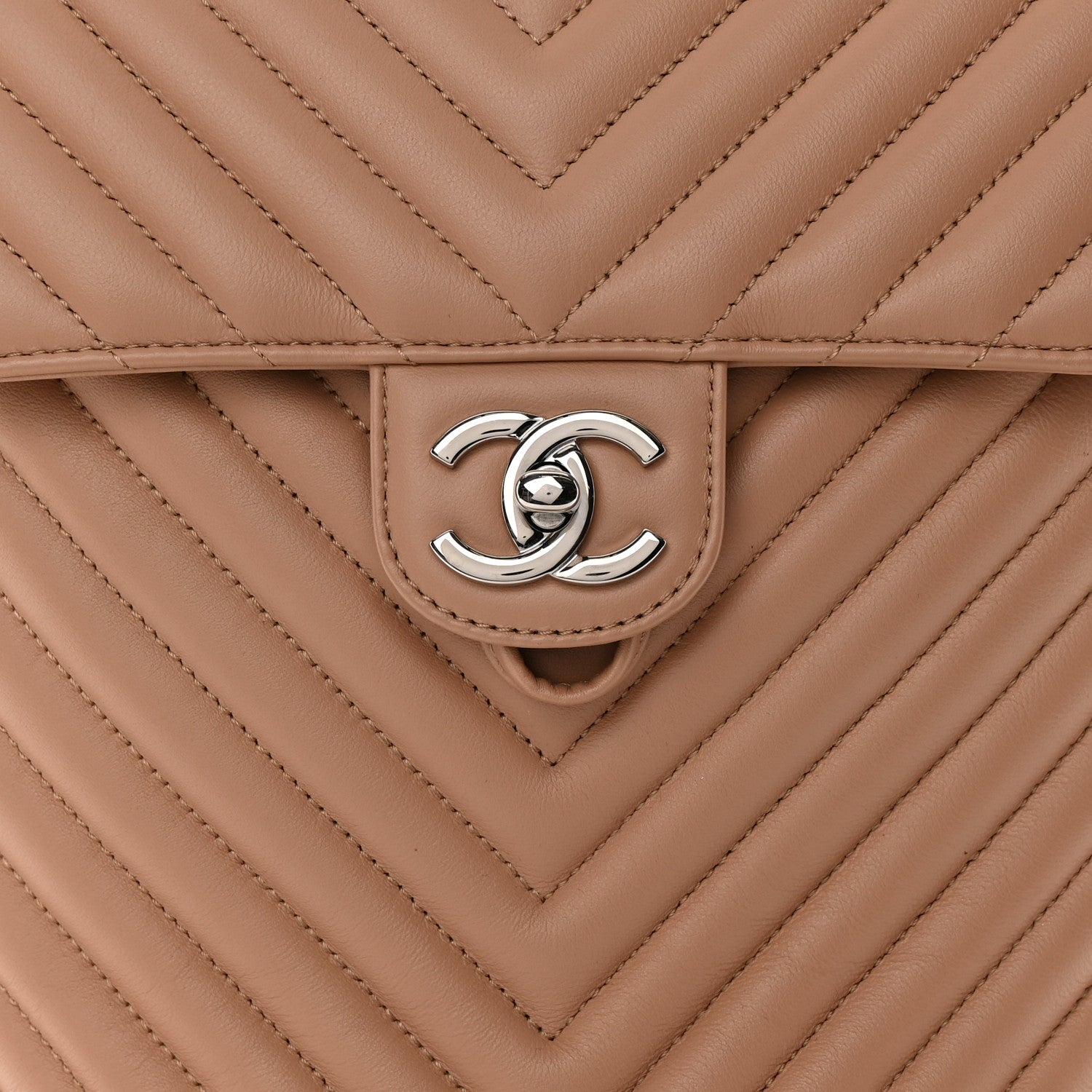 Chanel Calfskin Chevron Quilted Small Urban Spirit Backpack Beige 8 of 16