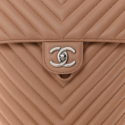 Chanel Calfskin Chevron Quilted Small Urban Spirit Backpack Beige 8 of 16