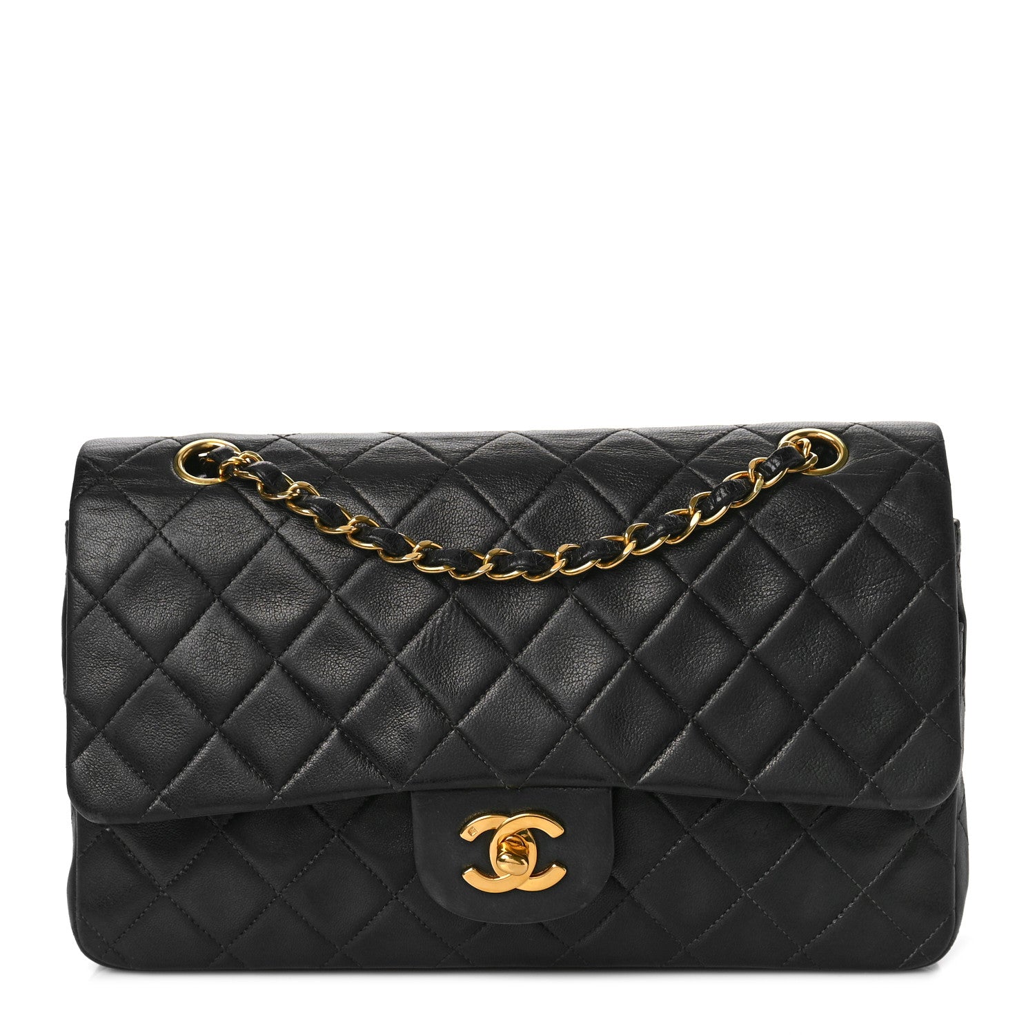 Chanel Lambskin Quilted Medium Double Flap Black 1 of 12