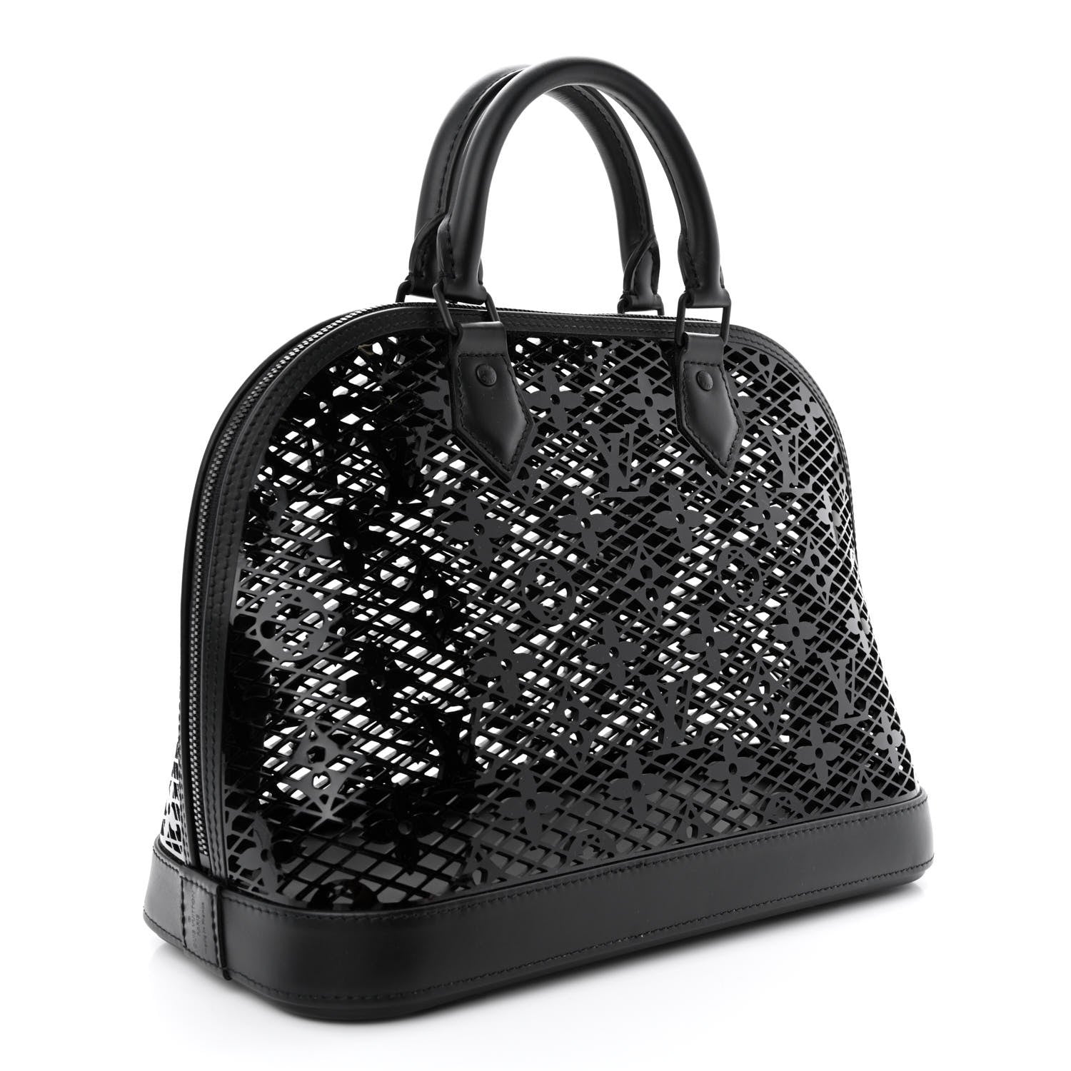 Louis Vuitton Patent Calfskin Laced Monogram Alma PM Black 5 of 13