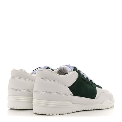 Chanel Calfskin Suede Calfskin Logo Womens Sneakers 37.5 White Dark Green 5 of 10