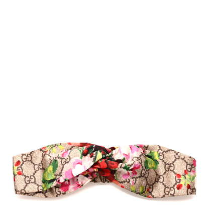 Gucci Silk Monogram Blooms Print Headband Antique Rose 1 of 6